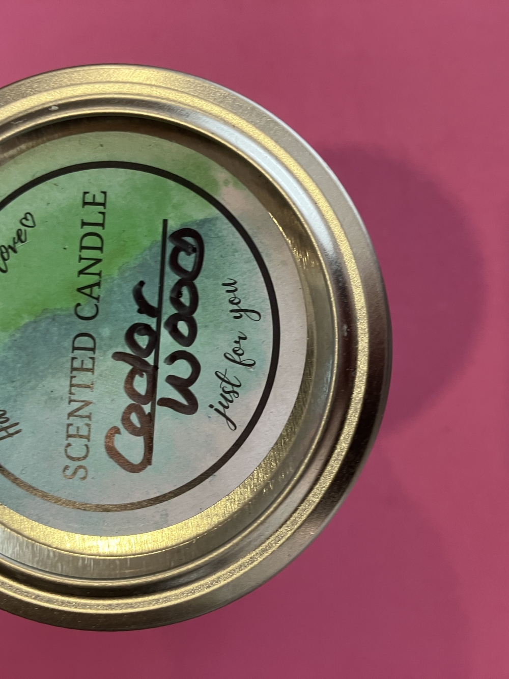 Cedar Wood Scented Candle - Pink Label